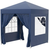 PAVILLON 2x2 m faltbar 4 Seiten - Blau, Metall (200/240/200cm) - Fortuna Lai