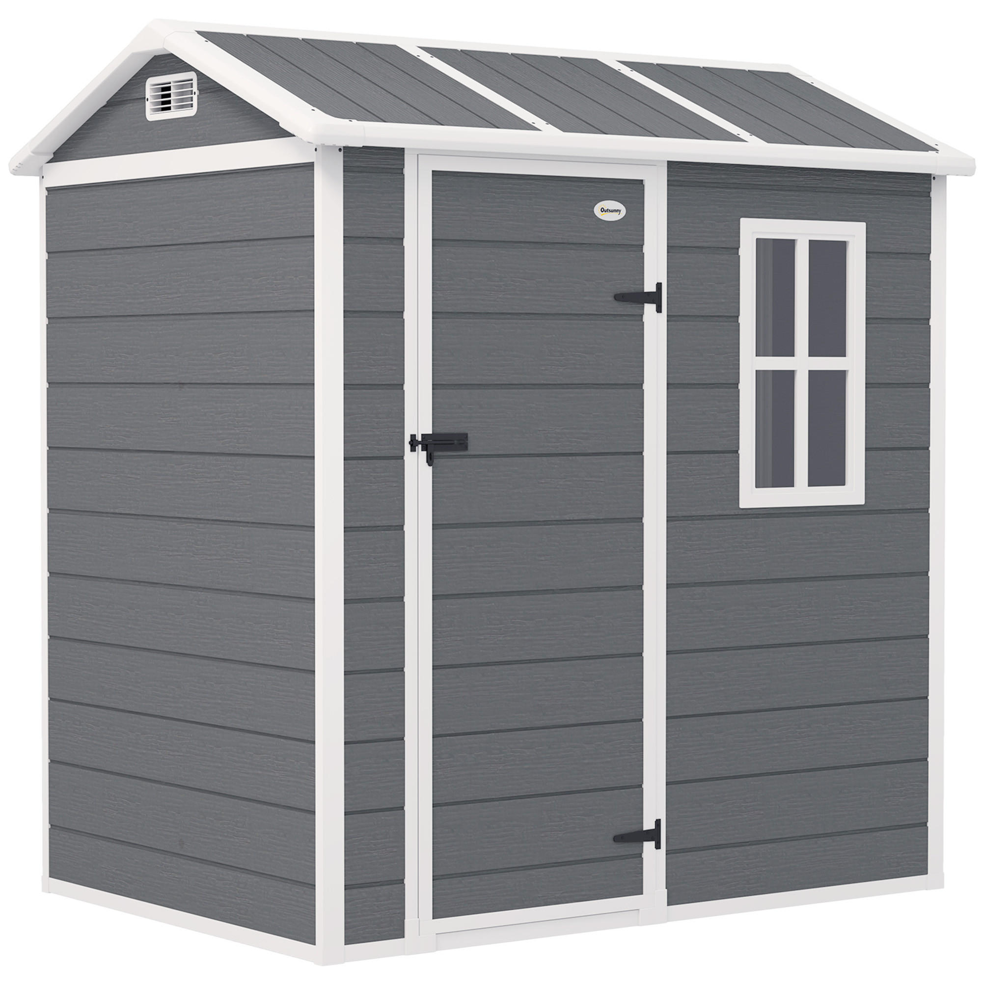 Outsunny ZÁHRADNÍ DOMEK z plastu 2,1 m² 186 x 130 x 199 cm Zahradní domek s sedlovou střechou