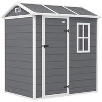 GERÄTEHAUS Kunststoff 2,1m² 186 x 130 x 199cm Geräteschuppen mit Satteldach - Grau, Kunststoff (130/199/186cm) - Outsunny