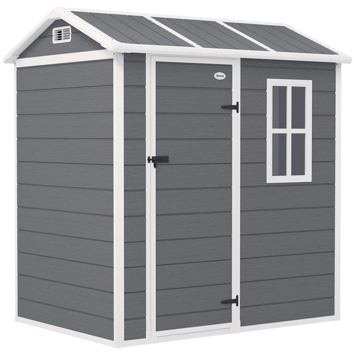 GERÄTEHAUS Kunststoff 2,1m² 186 x 130 x 199cm Geräteschuppen mit Satteldach - Grau, Kunststoff (130/199/186cm) - Outsunny