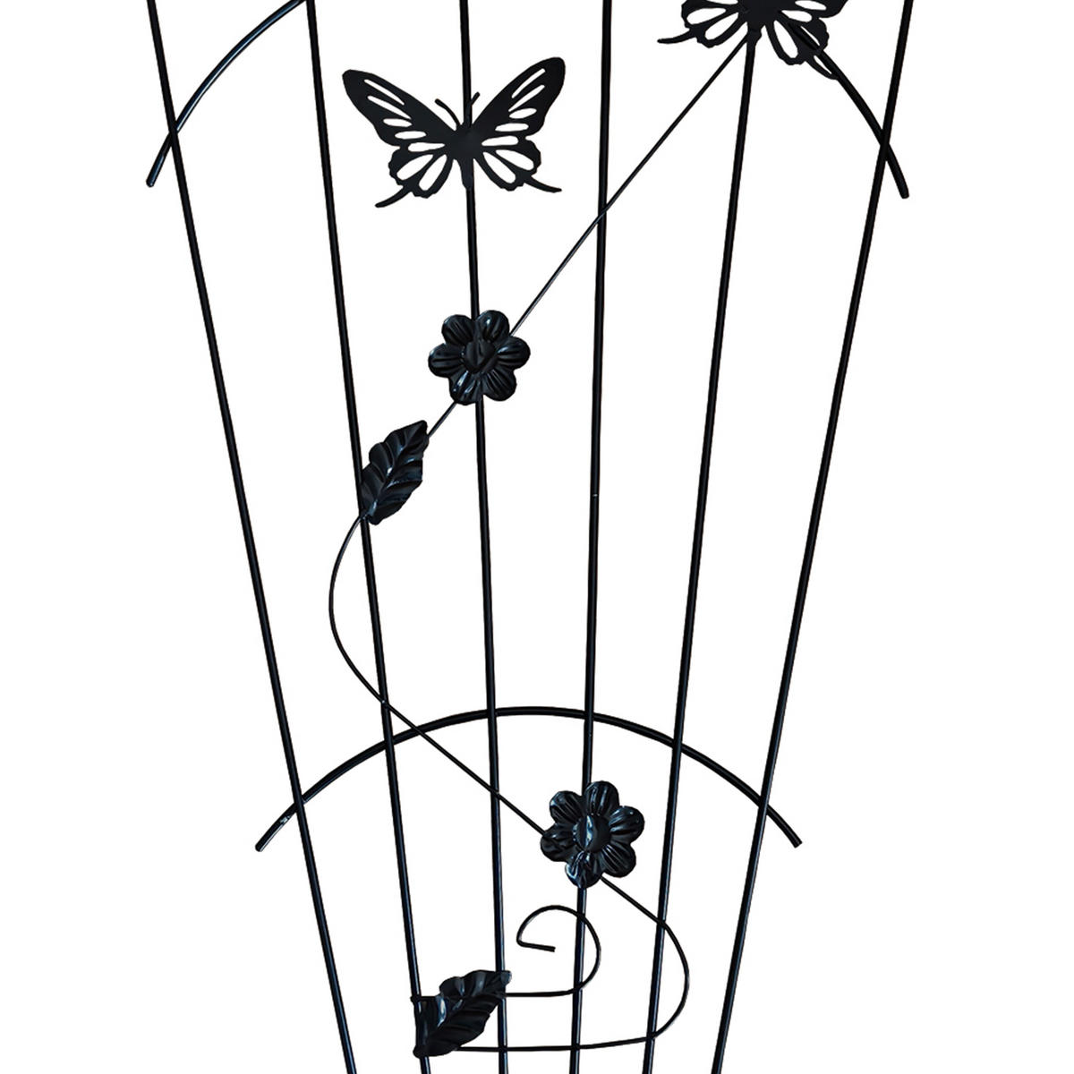 MŘÍŽ Černá 2dílná-sada kov motýli - černá, kov (37/87/1cm) - Relaxdays