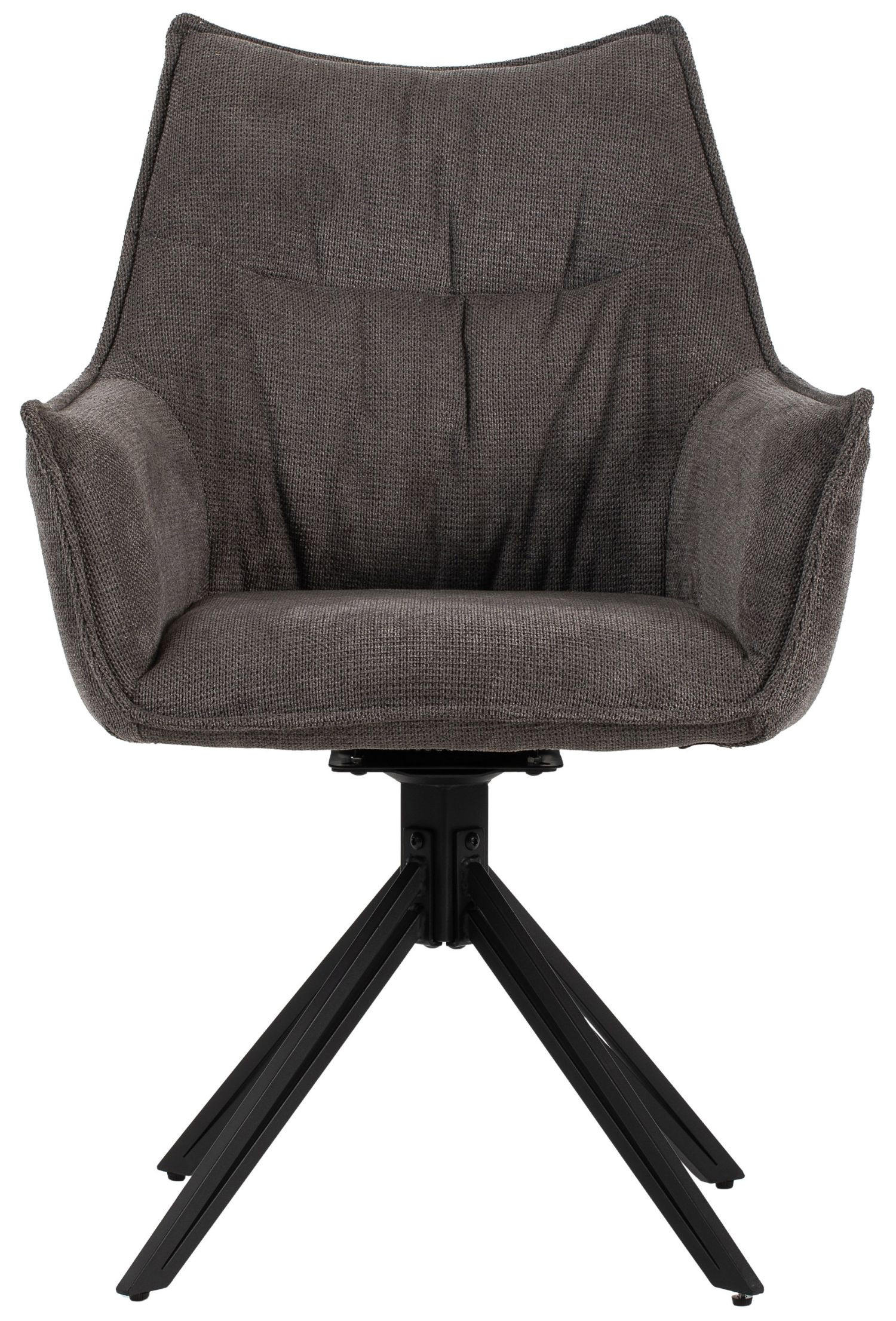 DININGSESSEL Ginosa - drehbar - dunkelgrau - Dunkelgrau/Graubraun, Textil/Metall (62/90/66cm) - bene living