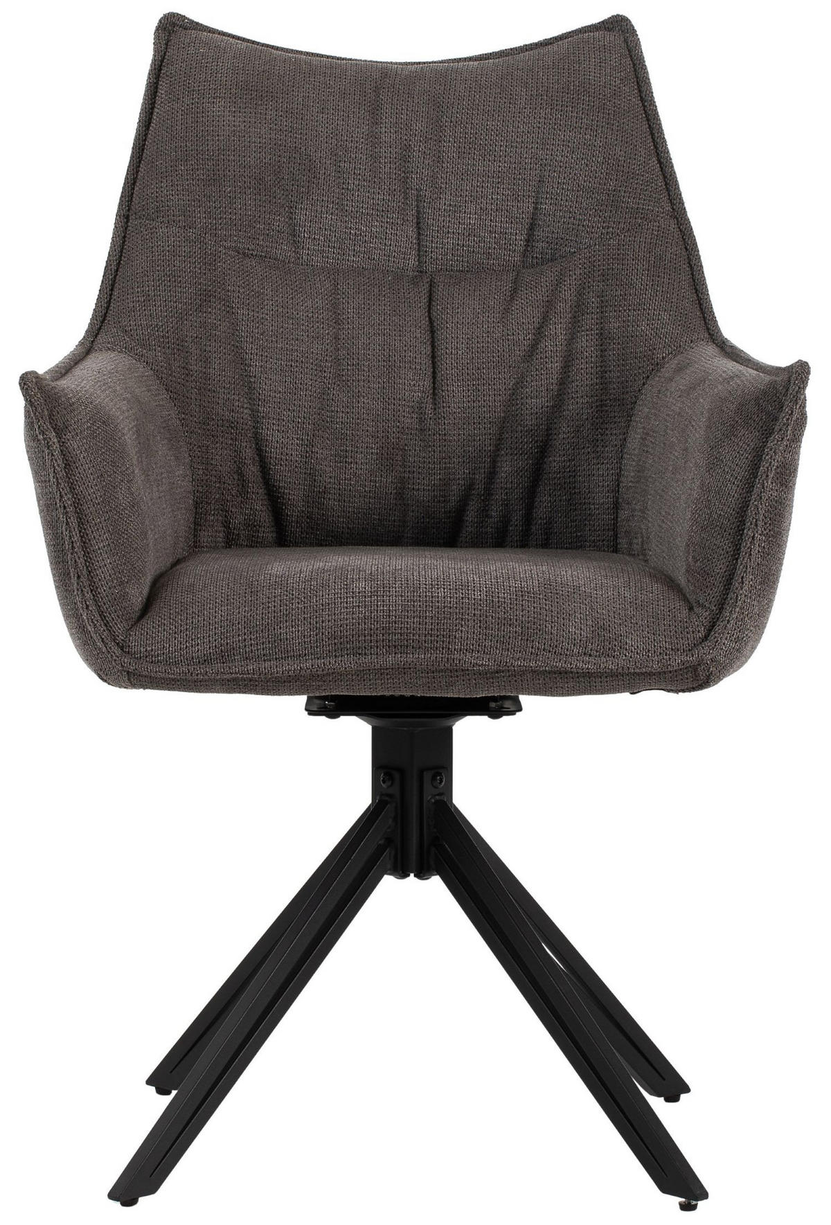 DININGSESSEL Ginosa - drehbar - dunkelgrau - Dunkelgrau/Graubraun, Textil/Metall (62/90/66cm) - bene living