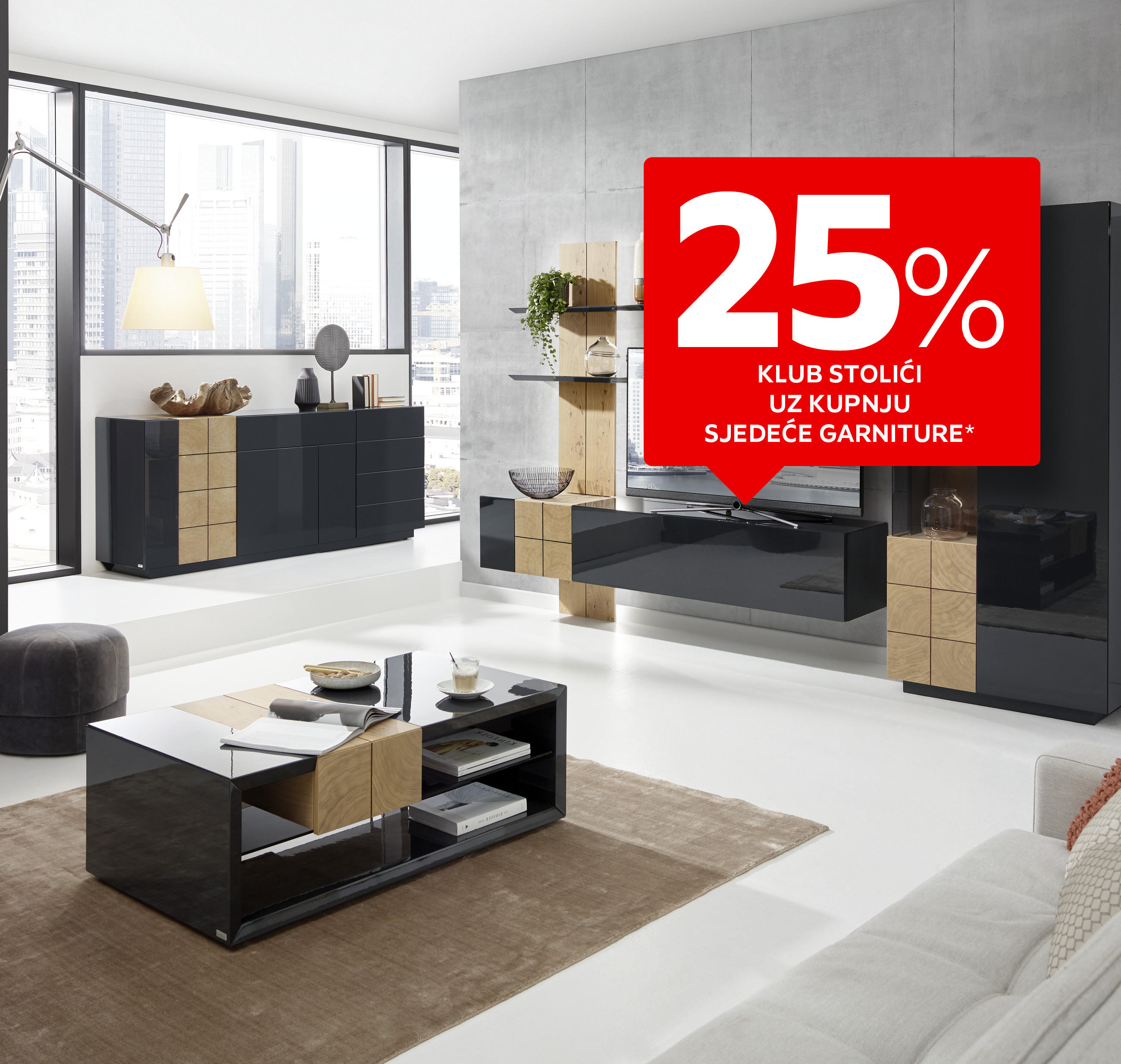 25% klub stolići uz kupnju sjedeće garniture*
