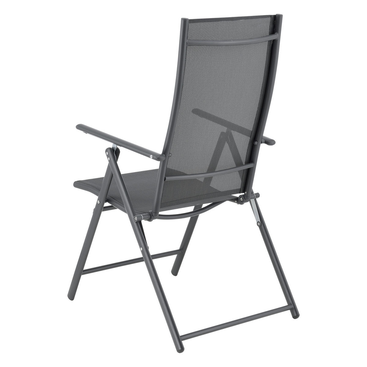 GARTENSTUHL-SET 2 TLG. Kalamata - Dunkelgrau, Metall (57/105/68cm) - [en.casa]