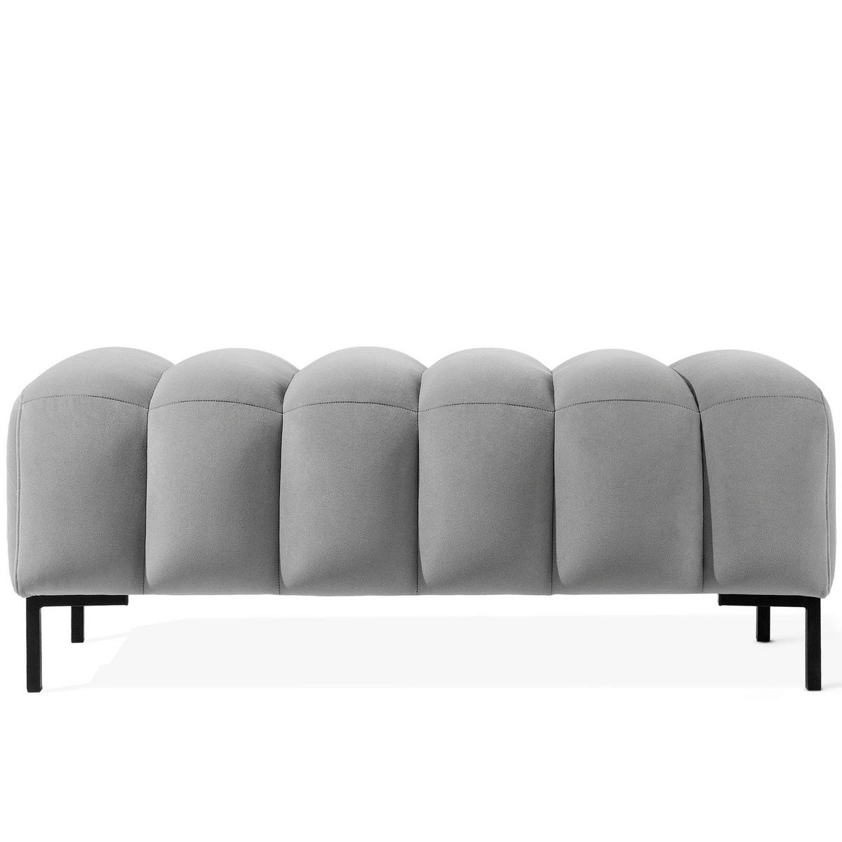 SITZHOCKER Polsterhocker PECCO, Veloursstoff - Hellgrau/Schwarz, Holz/Textil (120/50/50cm) - KONSIMO®