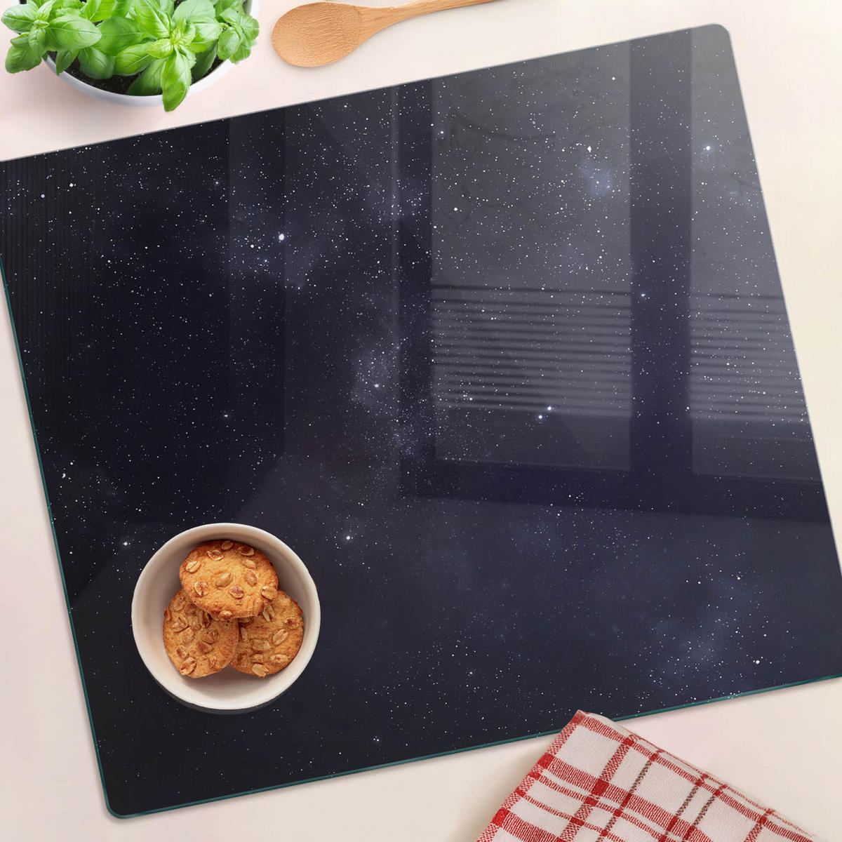 GLASPLATTE 60x52 cm Fiktion - Schwarz, Glas (60/0.4/52cm) - TULUP