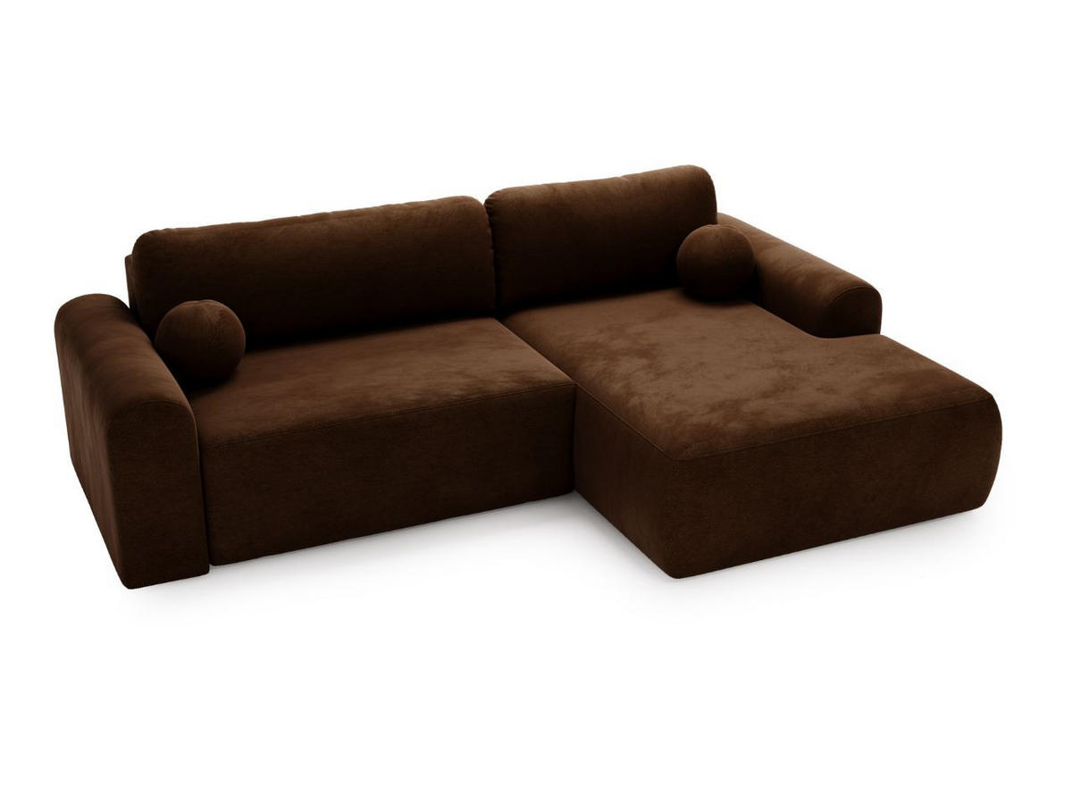 ECKSOFA Savana Dunkelbraun Links - Dunkelbraun, Holz/Textil (257/177cm) - Graingold