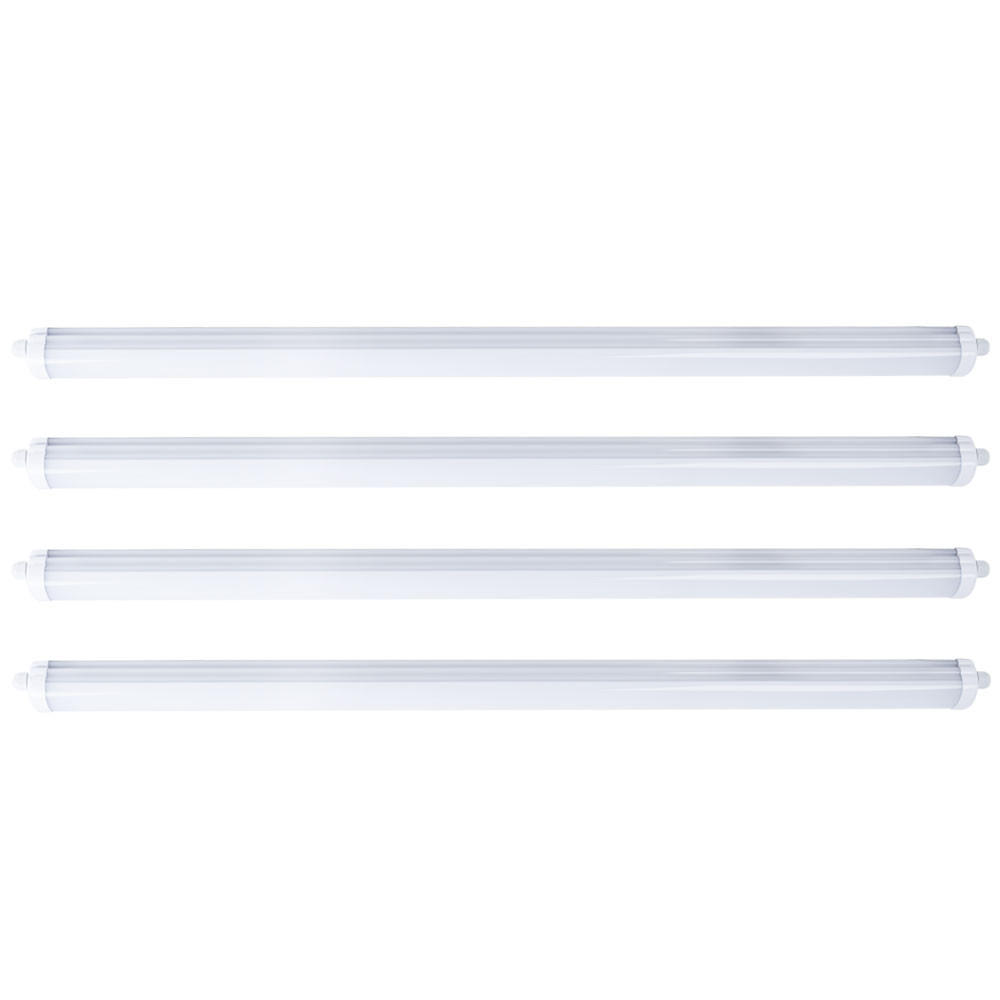 LED DECKENLEUCHTE Wannenleuchte Weiß 4er Set - Weiß, Kunststoff (150/6.5/5.8cm)