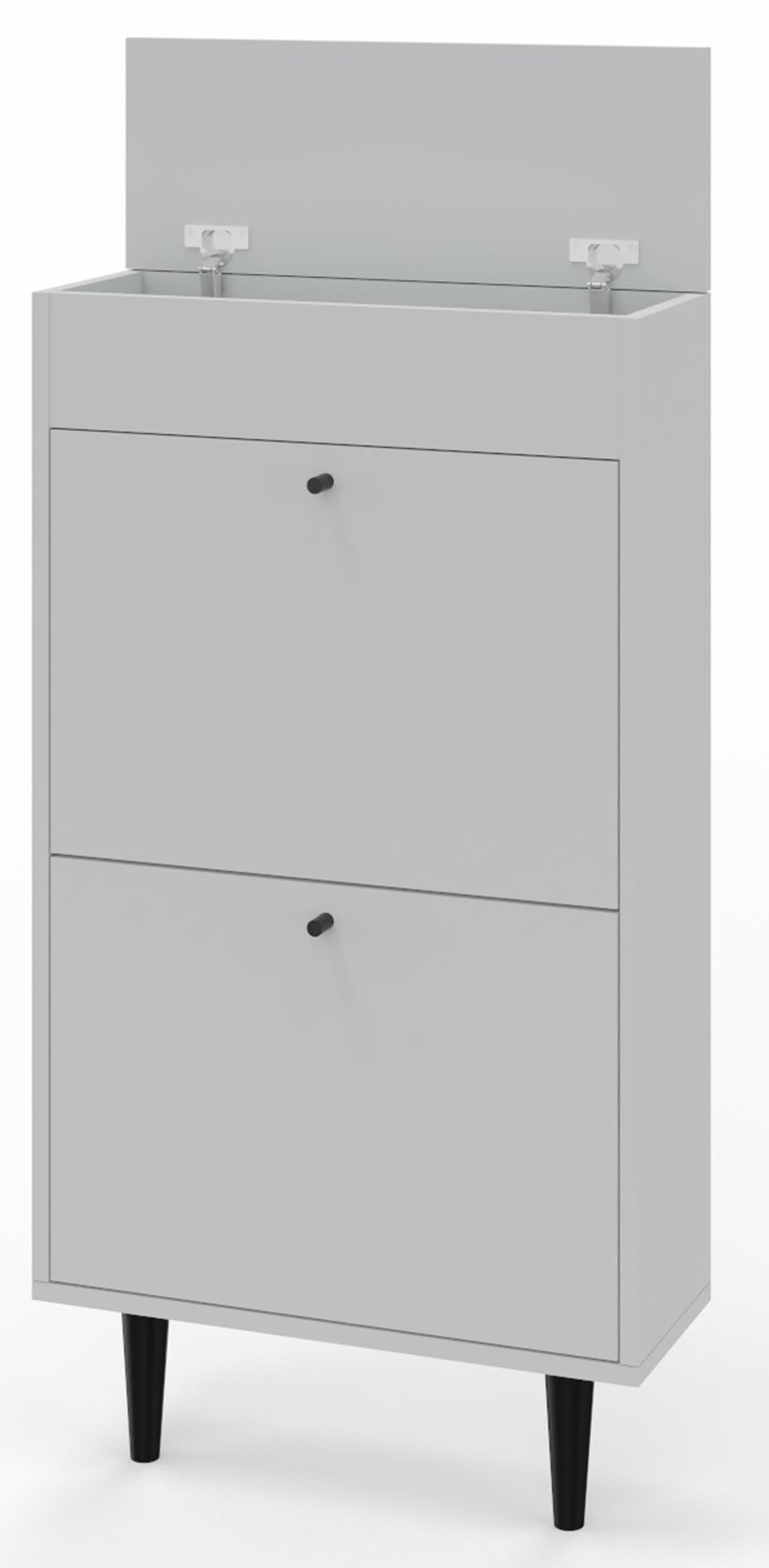 SCHUHSCHRANK Dotti 521 Grau 55/21/104 cm Wandmontage - Grau, Holzwerkstoff (55/104/21cm) - Matkam Möbel