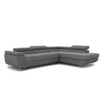 ECKSOFA ANTON mit Schlaffunktion und Bettkasten Hellgrau - Hellgrau, Holzwerkstoff/Kunststoff (274/203cm) - Idohome