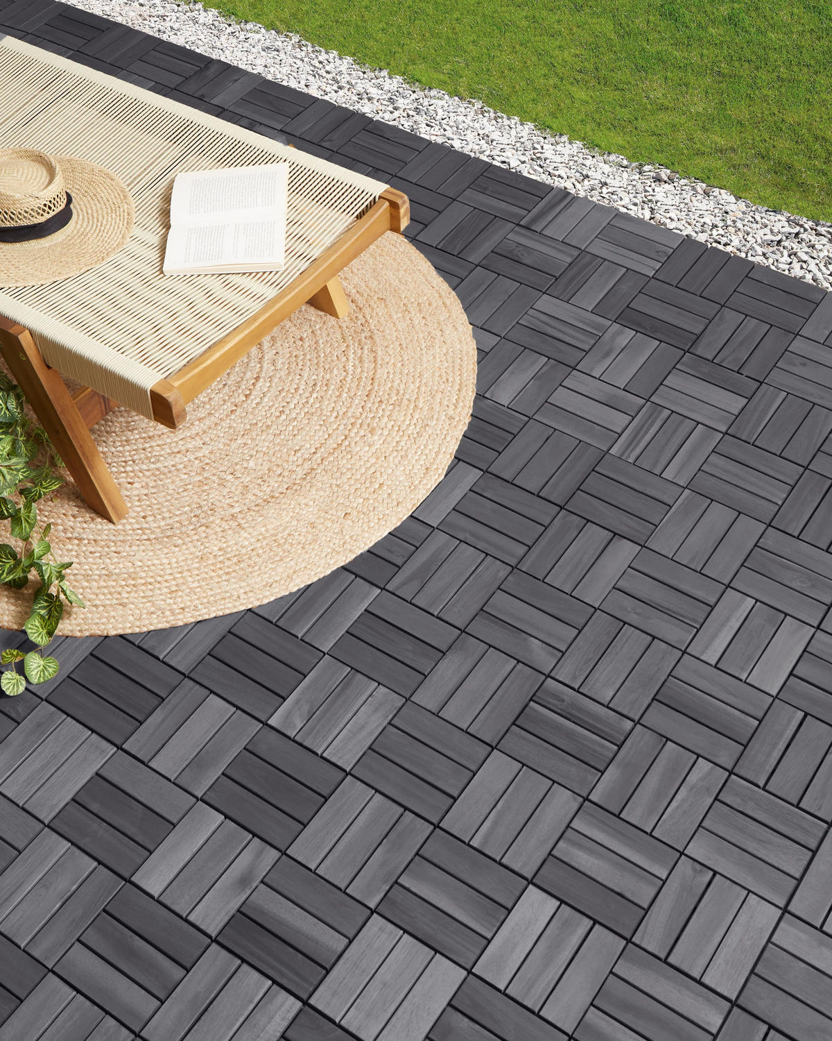 TERRASENFLIESEN Grau Acerenza - Grau, Holz (30/30cm) - Beliani