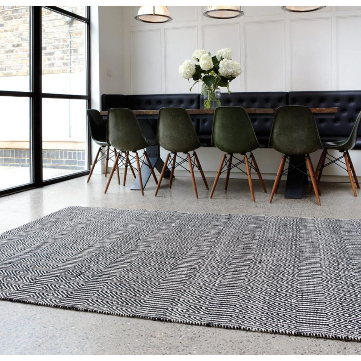 TEPPICH Handgewebter aus Wolle und Baumwolle im Berber-Stil SILWAN Schwarz 200 x 300 cm - Schwarz, Naturmaterialien (200/300cm) - Novatrend