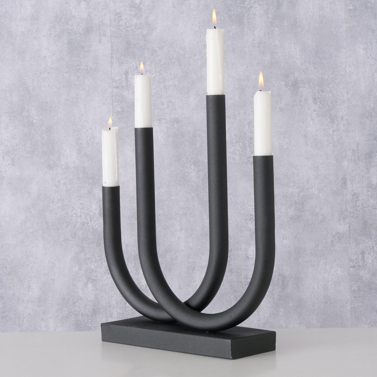 KERZENSTÄNDER Tonis 33/9/34 cm - Schwarz, Metall (9/34/33cm) - Boltze Home