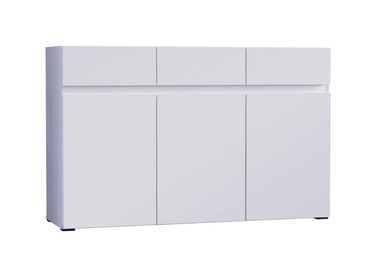 SIDEBOARD Rimini weiß 135 / 40 / 86cm - Weiß, Holzwerkstoff (135/86/40cm) - Feldmann-Wohnen