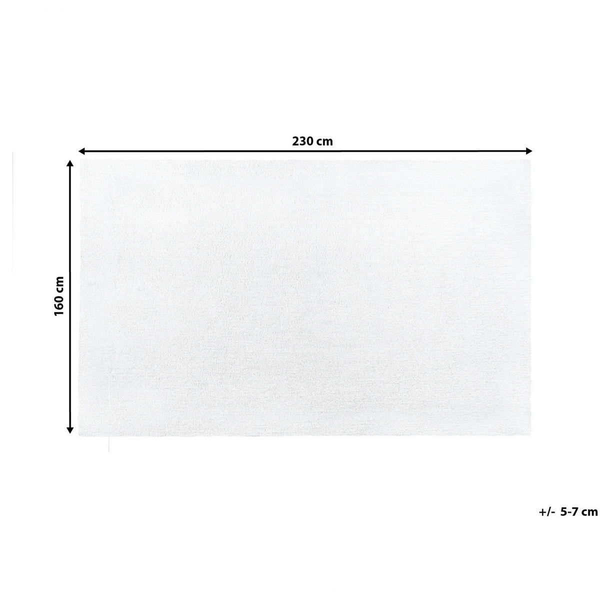 SHAGGY-TEPPICH Demre 230/160 cm - Weiß, Kunststoff (160/230cm) - Beliani