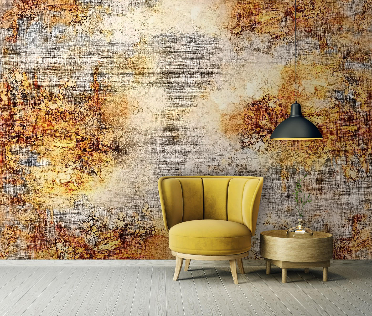FOTOTAPETE Abstrakt Gold Vlies Tapete Wohnzimmer 200x140 - Multicolor, Papier (200/140cm) - Wallarena