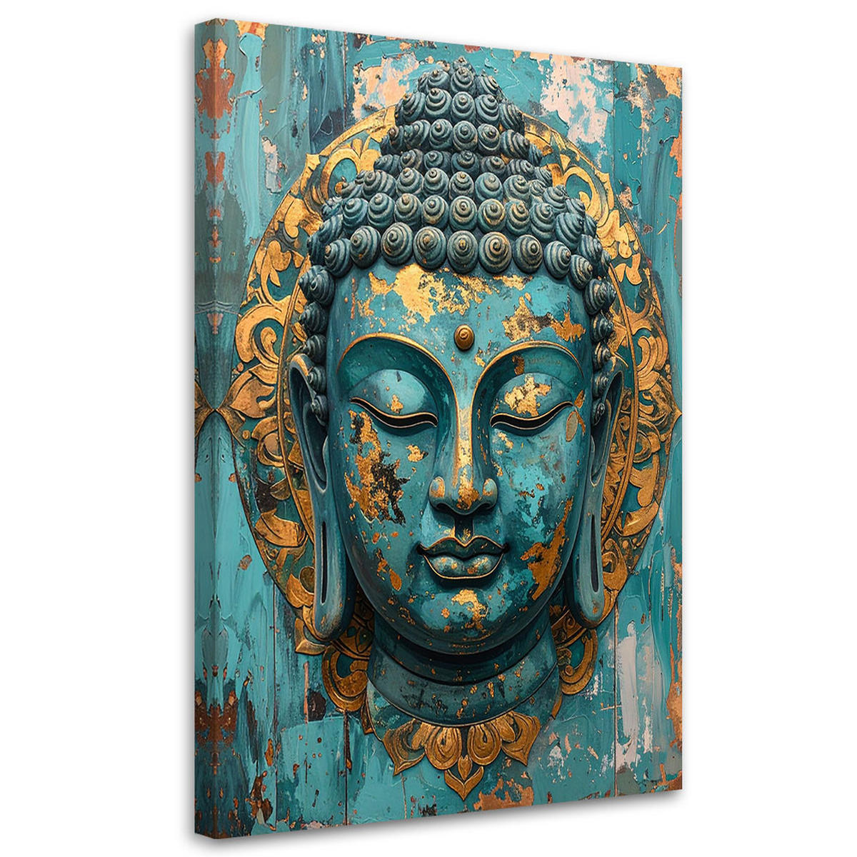 LEINWANDBILD Zen und Orientalisch 80x120cm - Türkis, Textil (80/120cm) - Feeby