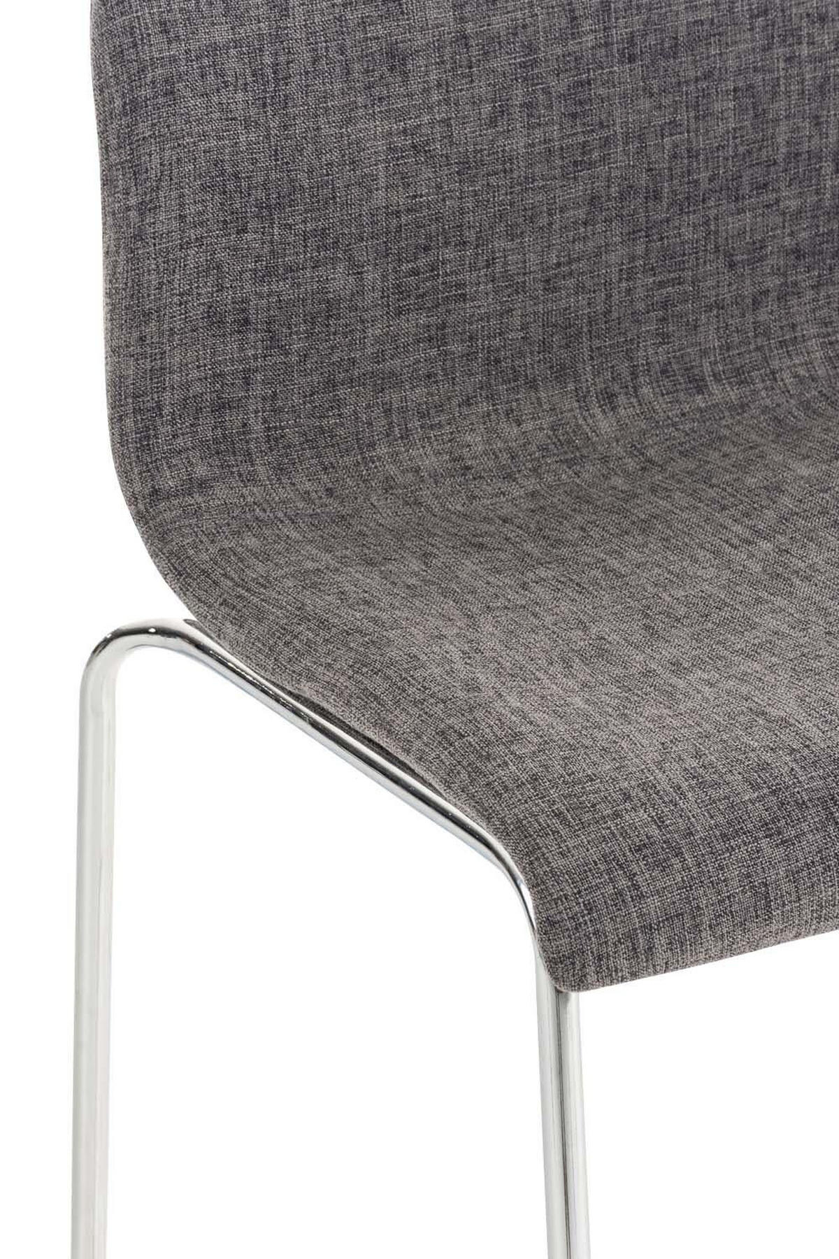 BARHOCKER Stoff Hellgrau - Chromfarben/Hellgrau, Textil/Metall (43/100/48cm) - CLP