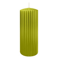RILLEN KERZEN Grün 200 x Ø 80 mm, 4 Stück - Grün, Paraffin (8/20/20cm) - Wiedemann Kerzen