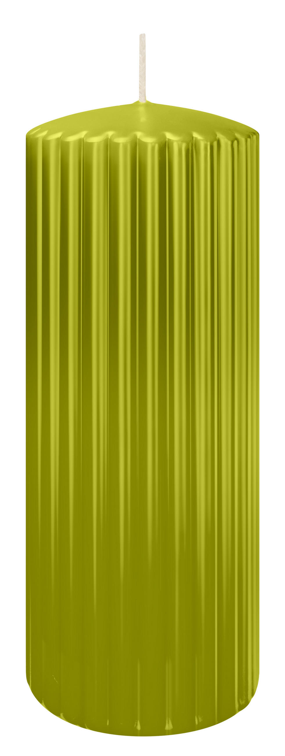 RILLEN KERZEN Grün 200 x Ø 80 mm, 4 Stück - Grün, Paraffin (8/20/20cm) - Wiedemann Kerzen
