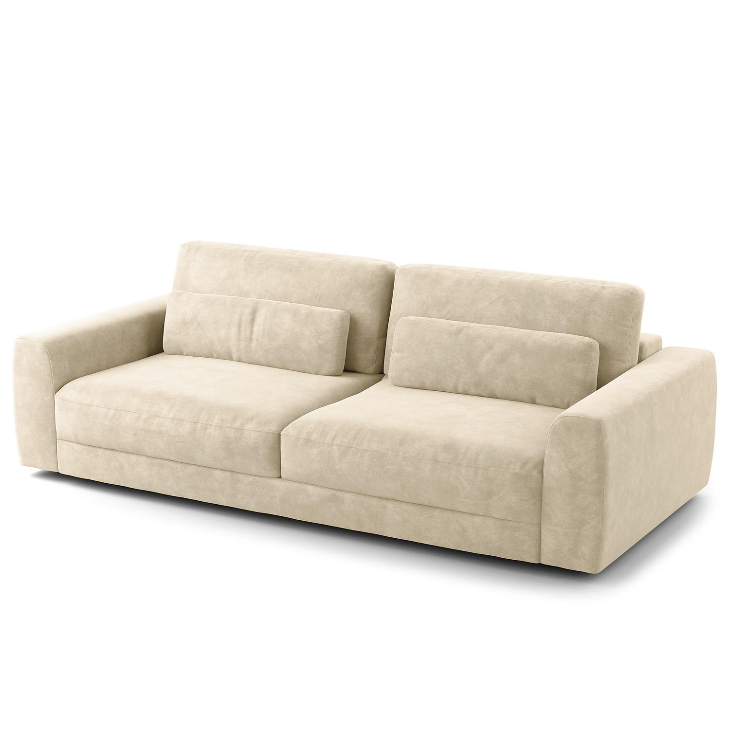 3-SITZER SOFA - Schwarz/Weiß, Kunststoff/Textil (252/80/117cm) - home24