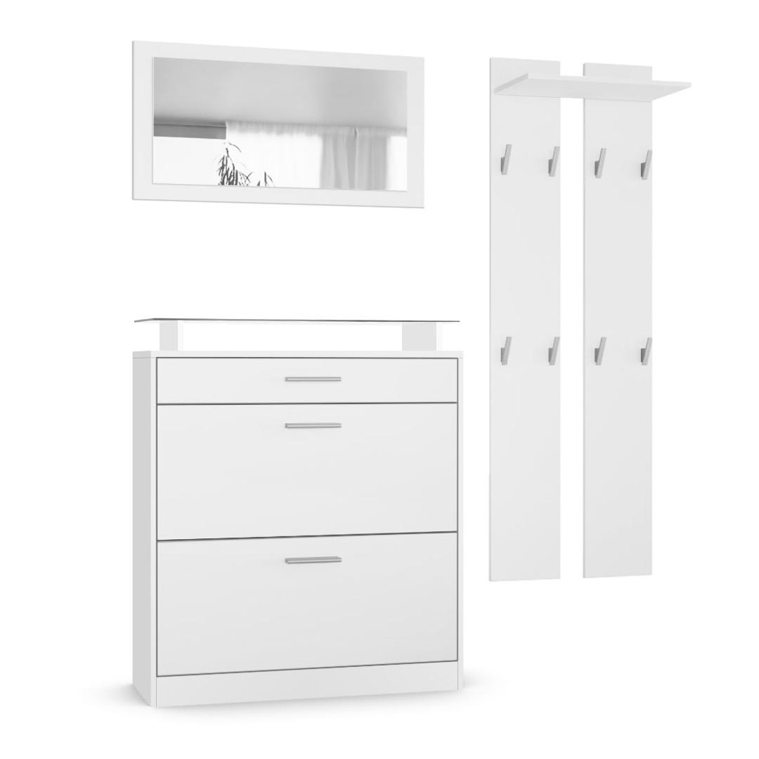 Vladon Garderobe Weiß 180x200x23 cm
