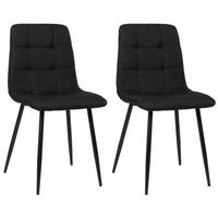ESSZIMMERSTUHL Till, 2er Set Stoff, Gestell Metall matt Schwarz Schwarz - Schwarz, Textil/Metall (45/88/52cm) - TPFLiving