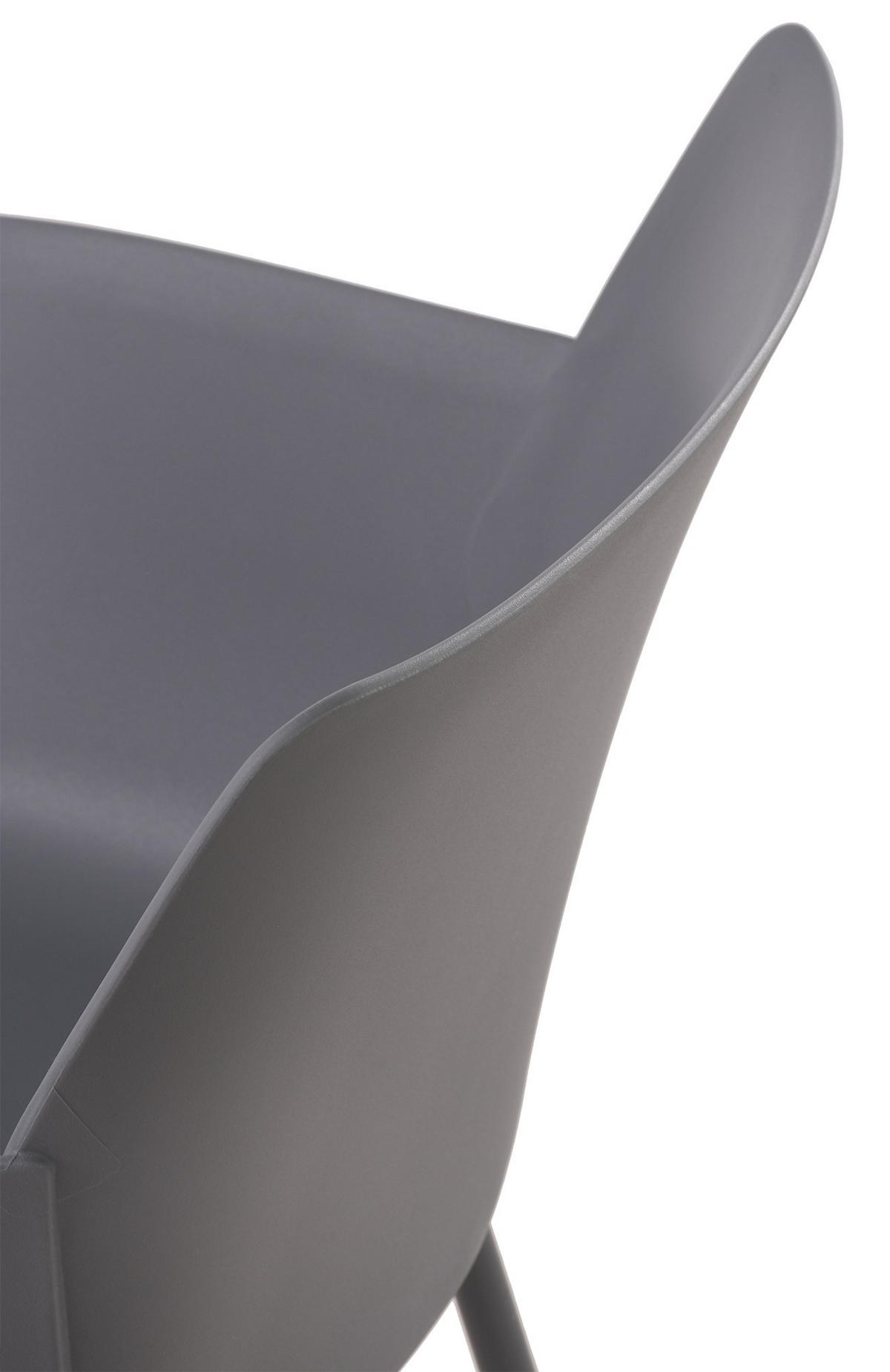 STUHL Kunststoff Dunkelgrau - Dunkelgrau, Kunststoff/Metall (58/80/54cm) - CLP