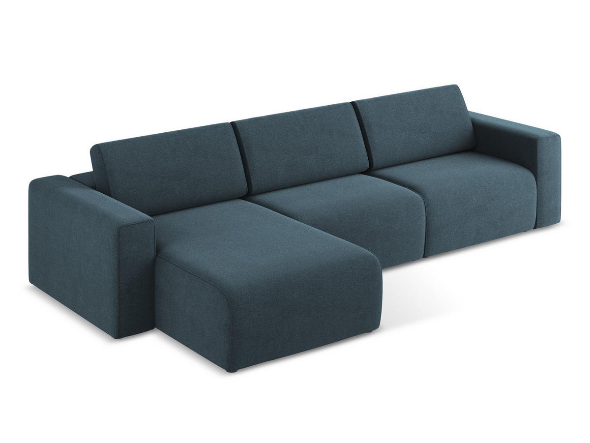 ECKSOFA Links Strukturstoff Stoff Blau - Blau/Pink, Kunststoff/Textil (167/314cm) - Makamii
