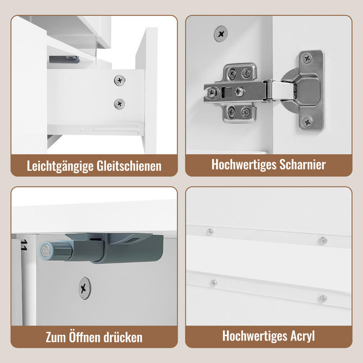 TV-SCHRANK 160x39cm Hochglanzweiß LED 2 Türen 1 Schublade bis 70 Zoll - Weiß, Holz (49/19/92cm) - FLIEKS