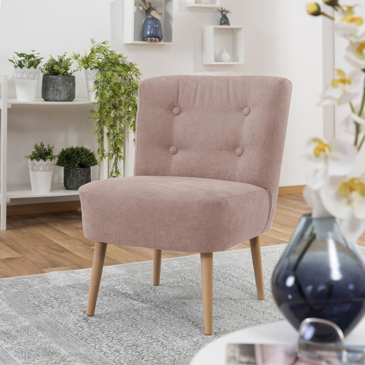 SESSEL Kamle Bezug Flachgewebe Buche natur / rosé - Rosa, Kunststoff (68/78/58cm) - 58aufmkessel