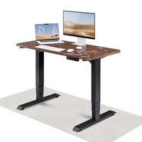 SCHREIBTISCH Elektrisch Höhenverstellbarer HomePro 120x60cm Schwarz/Walnuss mit Memory-Funktion, Anti-Kollisions Technologie - Walnussfarben/Schwarz, Holzwerkstoff (60/120/62cm) - Desktronic
