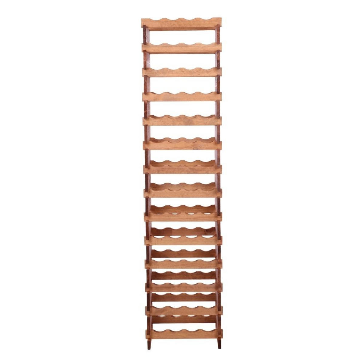 WEINREGAL VINOTECA FLEX PRO HxBxT 191x46x28cm 56 Flaschen auf 14 Ebenen Braun geölt - Braun, Holz (46/191/28cm) - PROREGAL