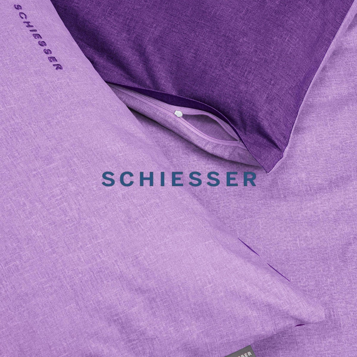BETTWÄSCHESET Doubleface - Renforcé - 2-teilig - 155 x 220 cm - Lila - Lila, Textil (155/220cm) - SCHIESSER