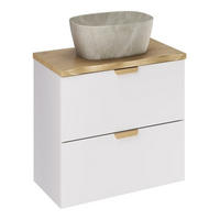 WASCHTISCHKOMBI 80 cm 3 Teile - Aster White A BM422 in Weiß/Matt - Weiß, Holz (80/50/46.5cm)