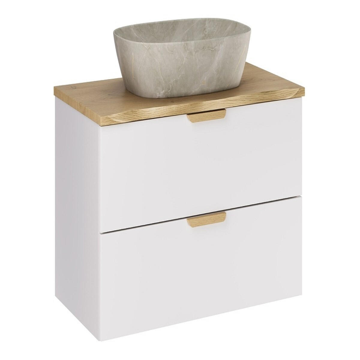 WASCHTISCHKOMBI 80 cm 3 Teile - Aster White A BM422 in Weiß/Matt - Weiß, Holz (80/50/46.5cm)