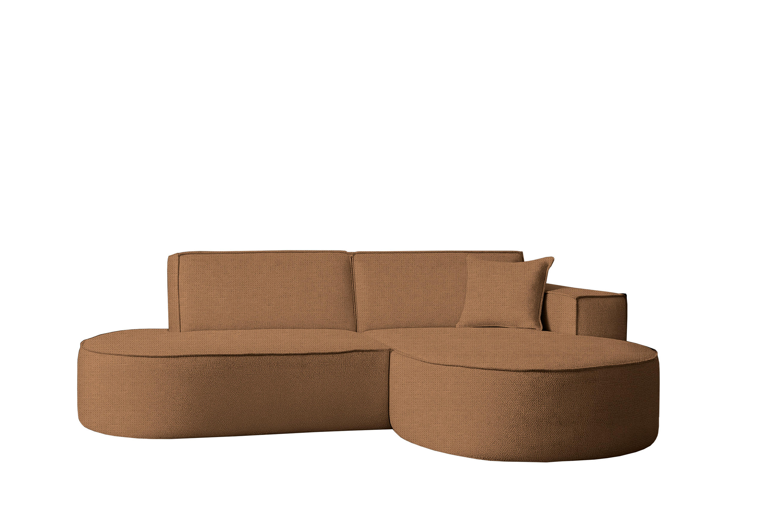 ECKSOFA Modena Studio Stoff Artico, Rust Rechts - Rostfarben, Holz/Textil (236/165cm) - Kaiser Möbel