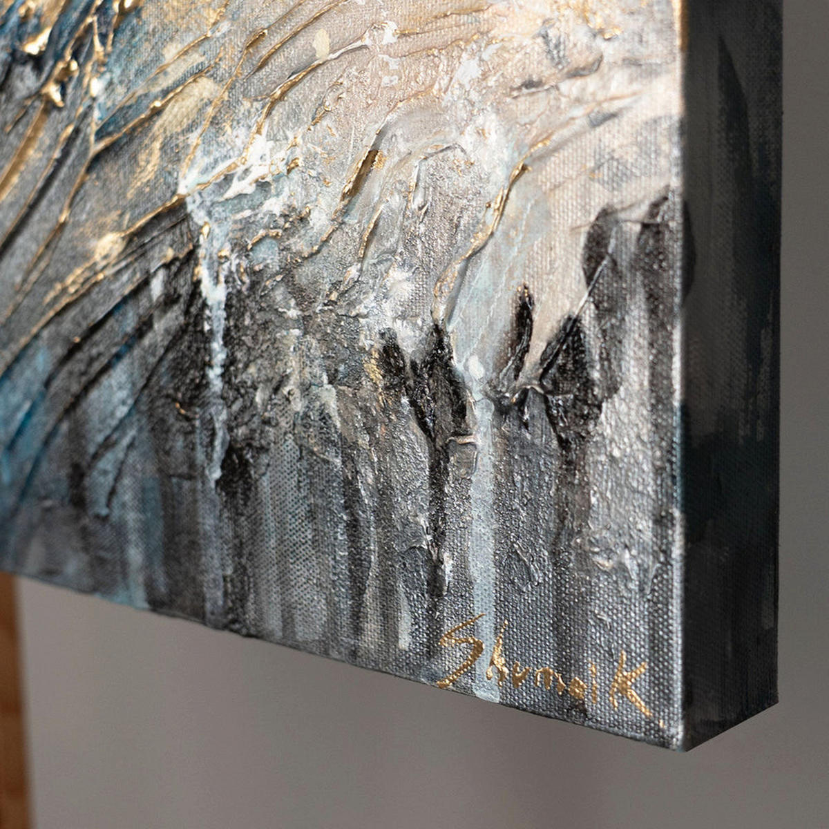GEMÄLDE Wellengang auf Keilrahmen 115x50 cm - Multicolor, Holz (115/50cm) - YS-art gallery