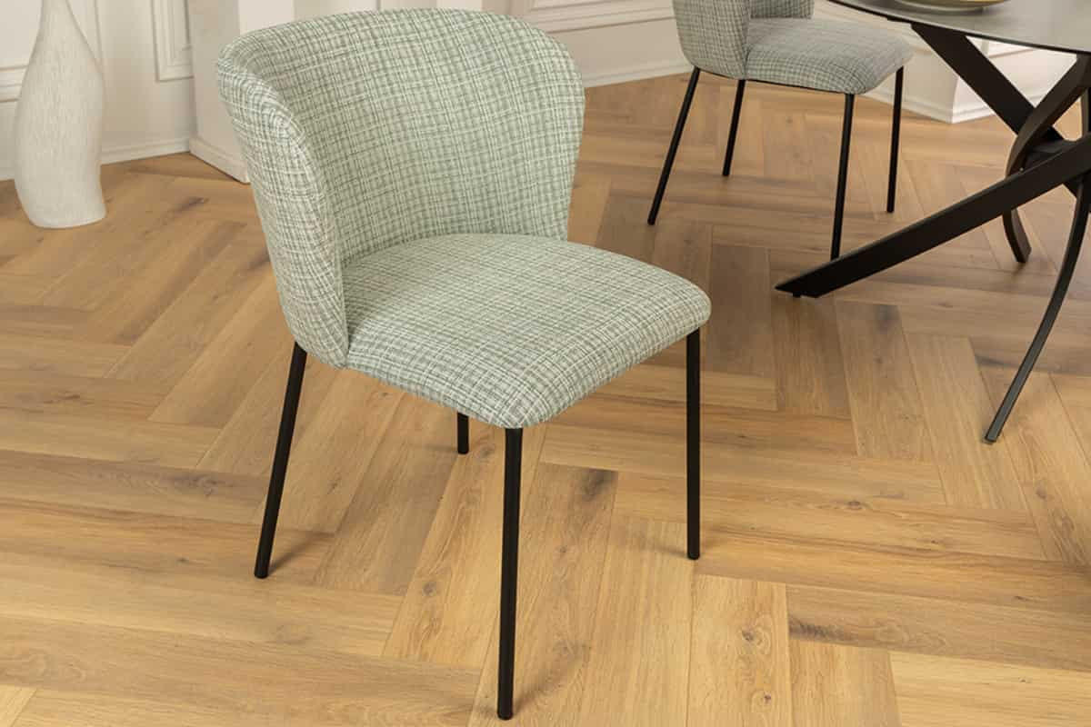 STUHL LYON Bouclé 75 cm - Schwarz/Rosa, Textil/Metall (54/75/58cm) - riess-ambiente