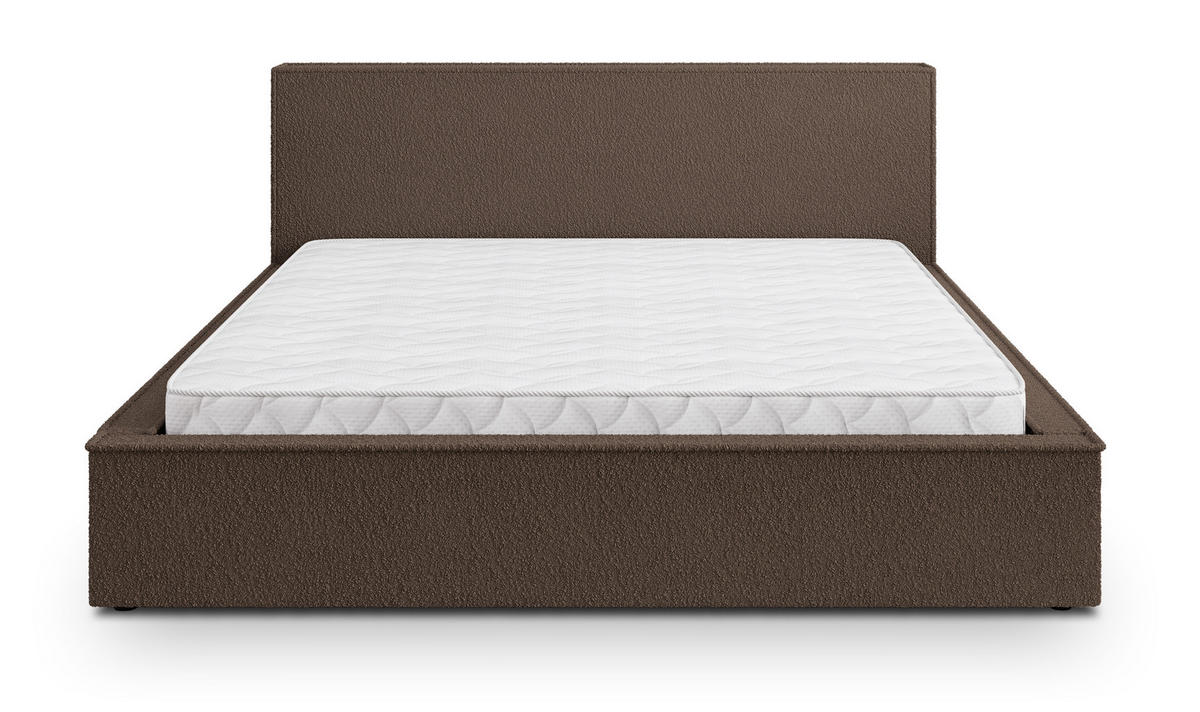 POLSTERBETT CELORA Q 120x200 cm mit Bettkästen - Braun - Braun, Holz/Textil - MASSENO