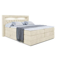 BOXSPRINGBETT NOEL GOLD KING - 180x200 - H3/H4 - Beige - Beige, Holzwerkstoff (180/200cm) - ALTDECOR