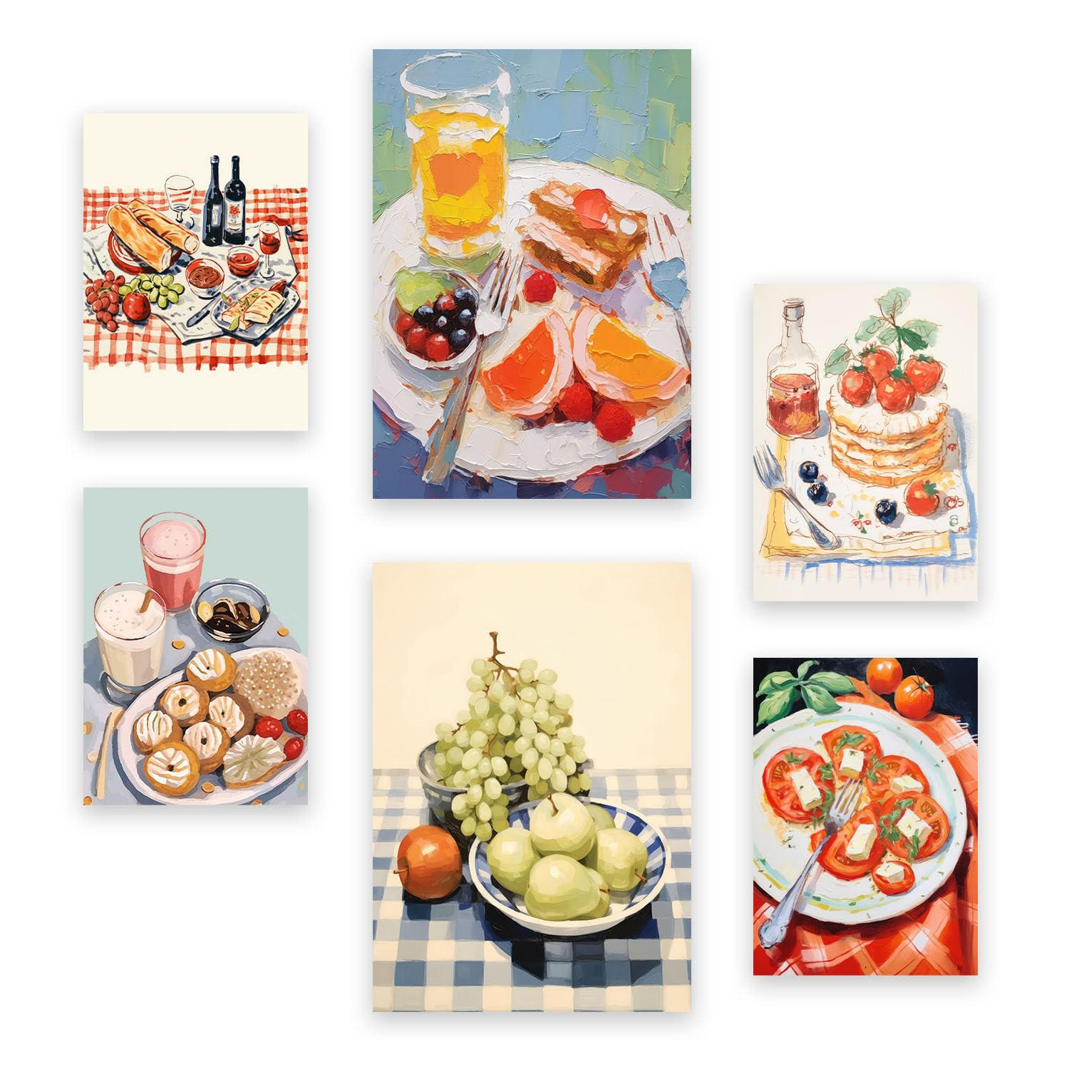POSTER Set Mit 6 Picknick In Foodies A3 & A4 Rahmenlos - Klar, Papier (29/3cm) - Nacnic