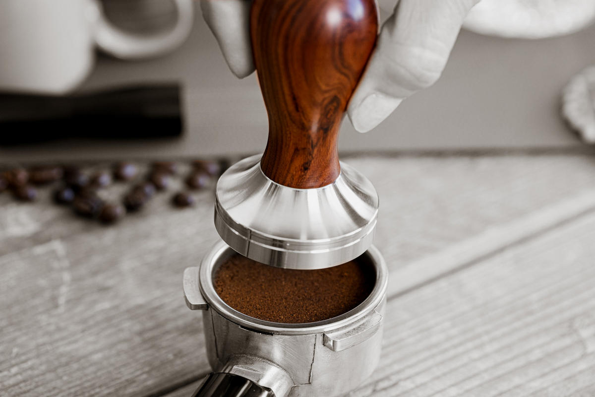 KAFFEEDAMPFER Kaffee Barista Tamper - Rosenholz - ø 5 cm - Silberfarben, Metall (2/9/6cm) - Jay Hill