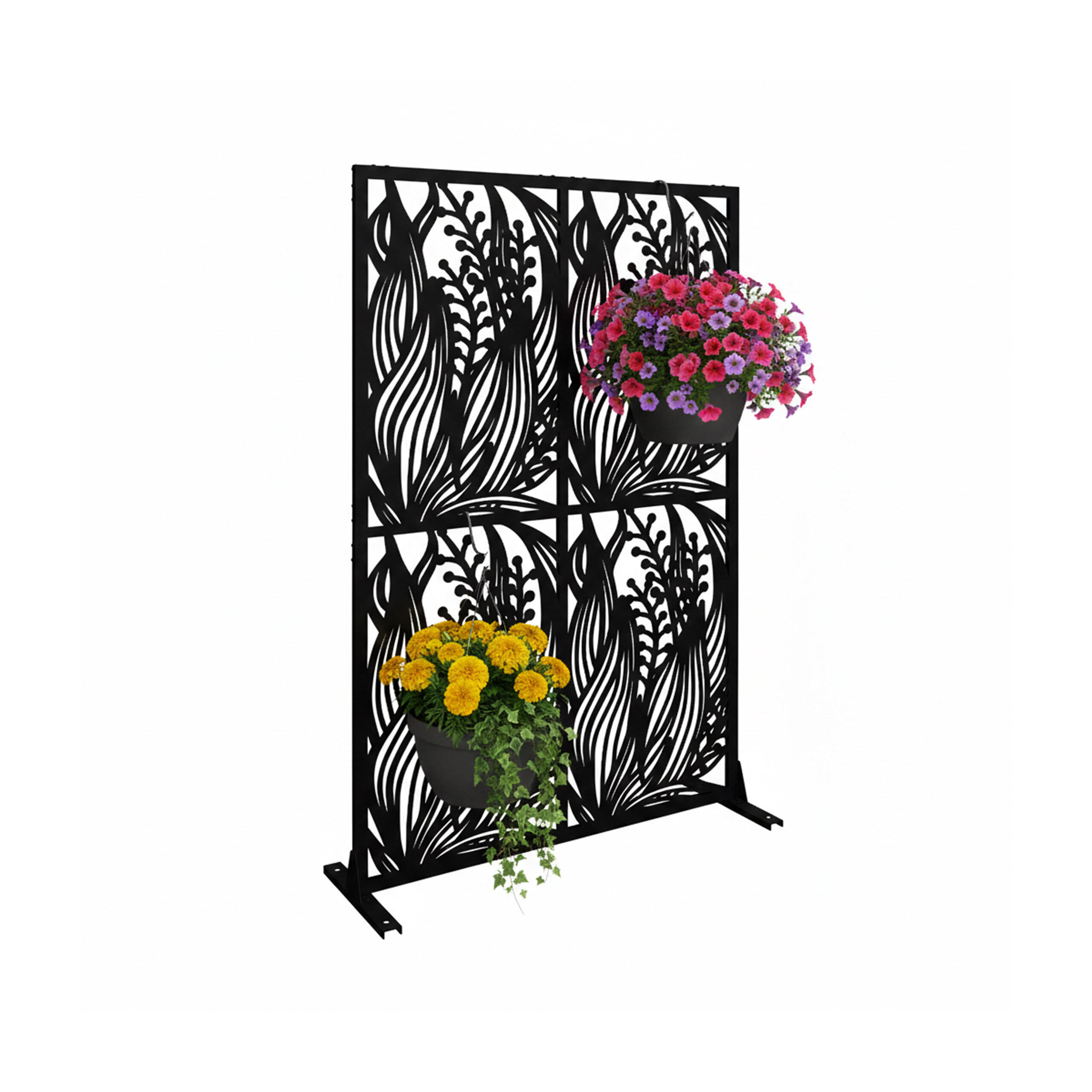 SICHTSCHUTZ Outdoor - Schwarz, Metall (115/183cm) - Relaxdays