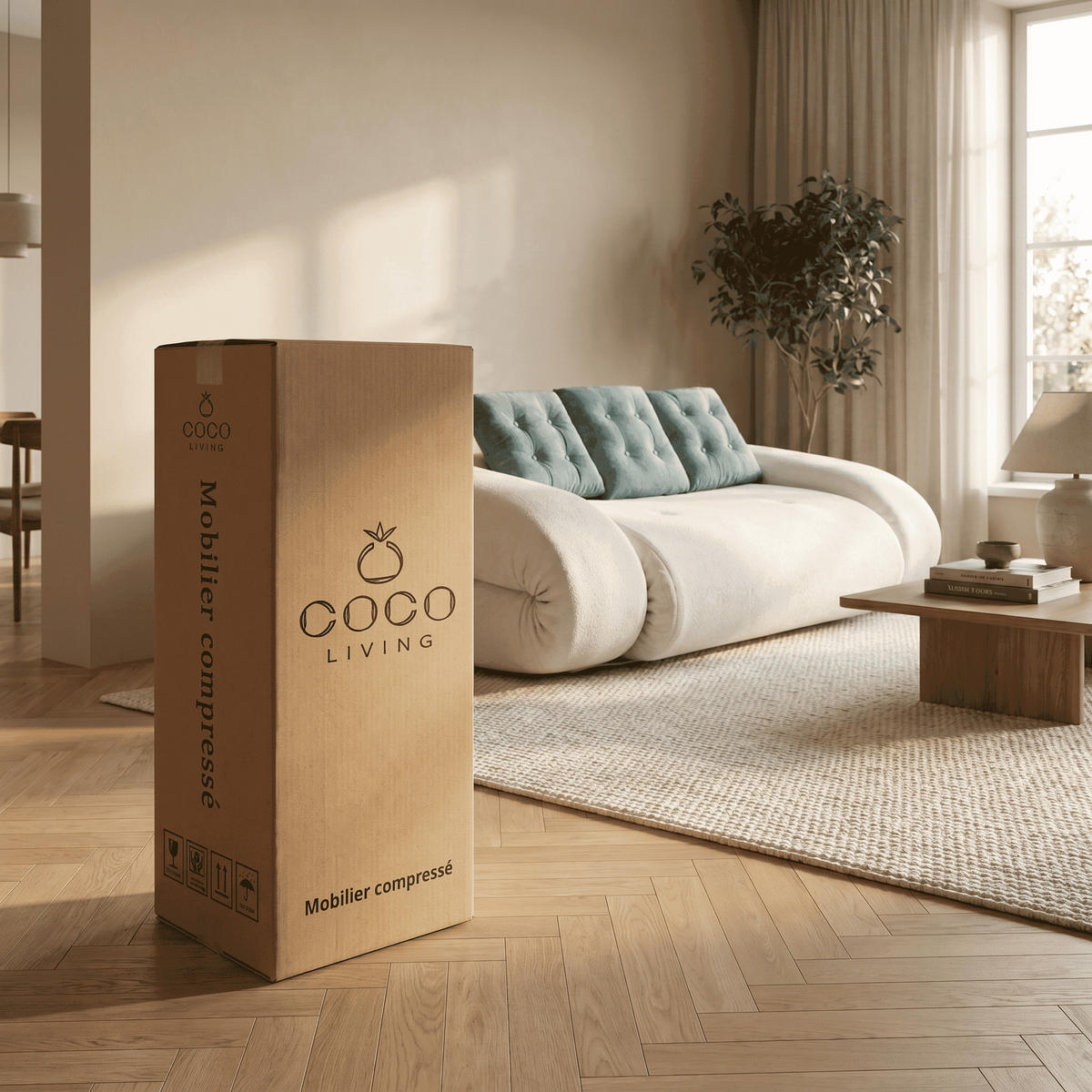 SCHLAFSOFA Okoa 2-Sitzer - Weiß und Salbei - Weiß, Textil (160/60/120cm) - COCO Living