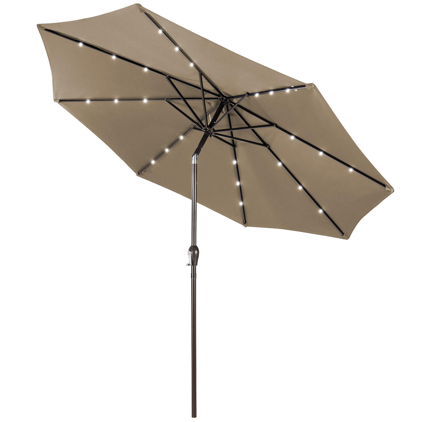 Costway Patio-Schirm Braun 300x300 cm