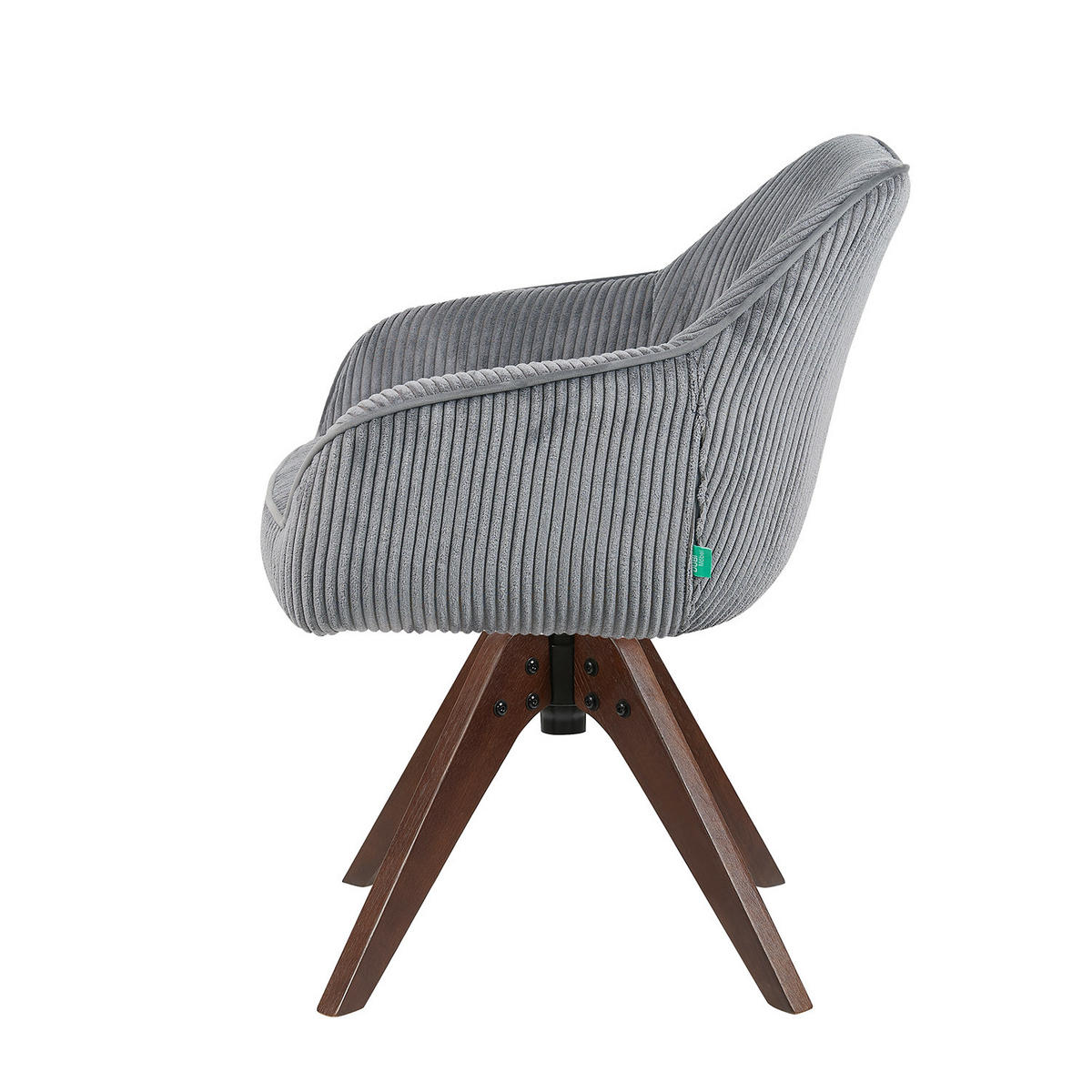 ARMLEHNSTUHL Mika-Finn 2er-Set - Nussbaumfarben/Grau, Eichenholz/Holz (60/82/61cm) - DUBI Möbel