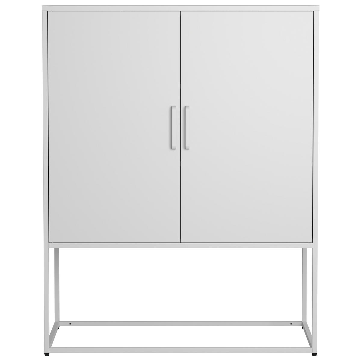 SIDEBOARD aus Stahl 40x85x109 cm Weiß mit Magnettüren, 2 Einlegeböden und Kippsicherung - Weiß, Metall (85/109/40cm) - Modfu