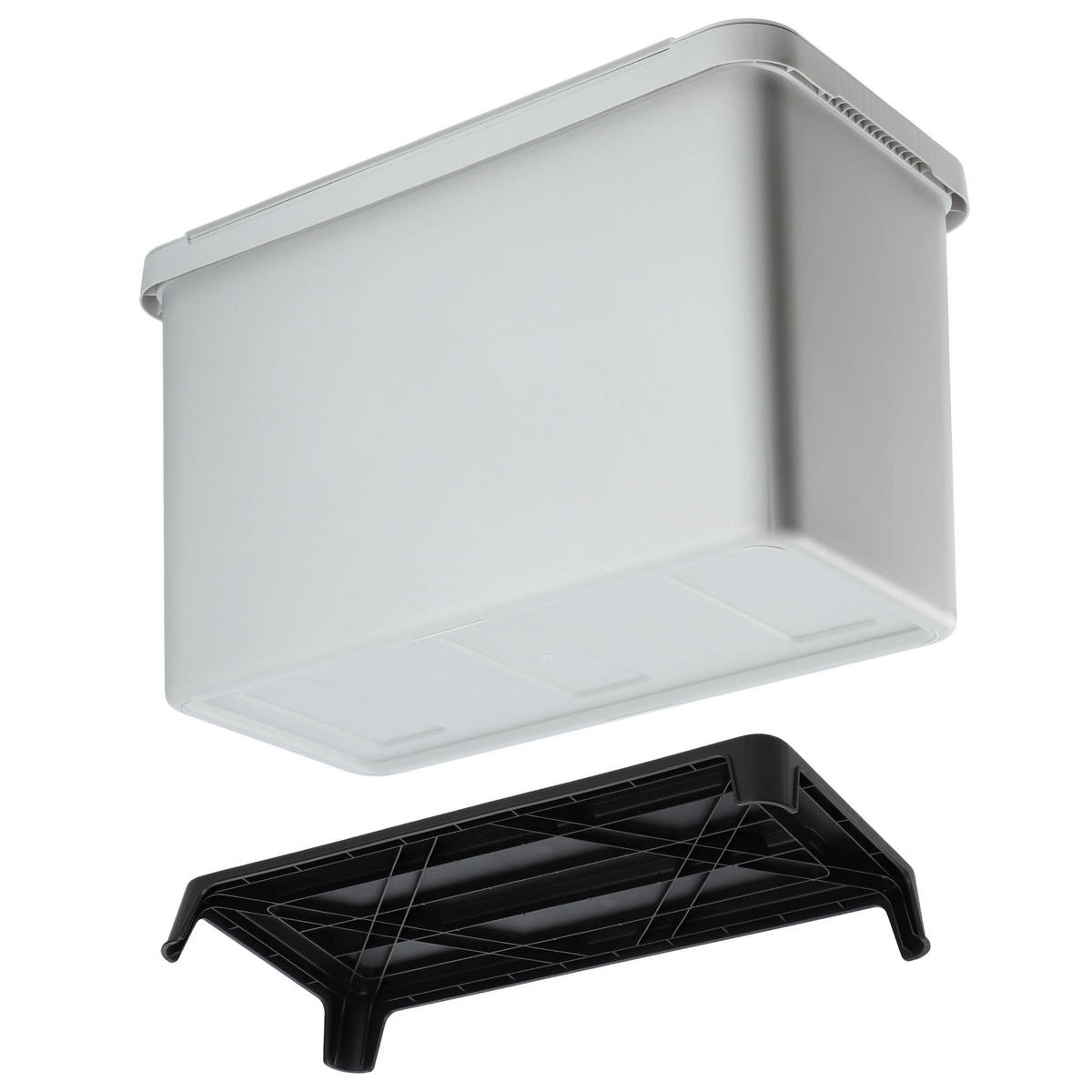 ABFALLBEHÄLTER mit Griff, 10L + 23L, Hellgrau - Hellgrau, Kunststoff (29/40cm) - KADAX